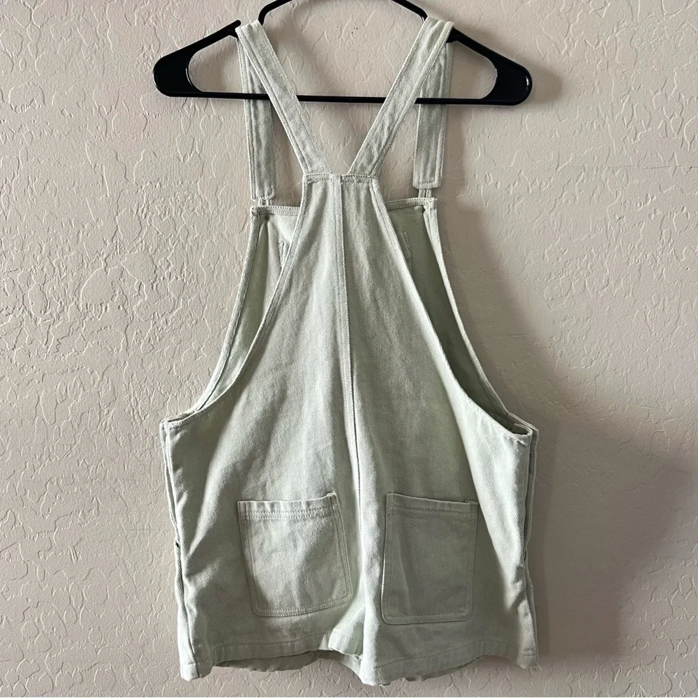 Roolee Mint Green Denim Short Overalls - Picture 5 of 5